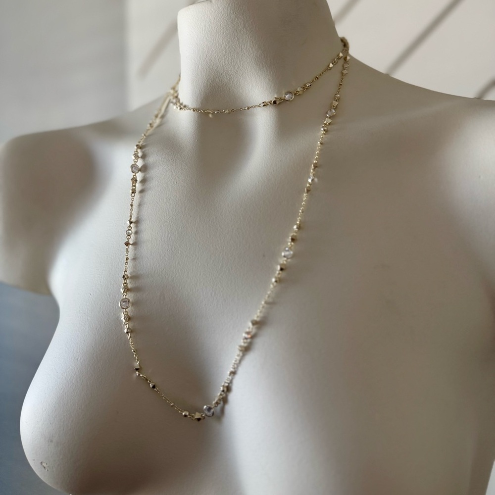 Kendra Scott - Winifred Necklace in crystal and gold finish - Picture 4 of 8